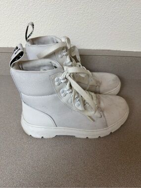 Dr. Martens White Lace-Up Combat Boots